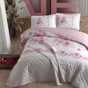 Set cuvertura de pat dublu, 3 piese, Bumbac 100%, 240x260cm, Clasy, LOVERS