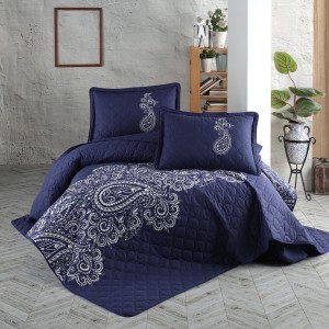 Set cuvertura de pat dublu, 3 piese, Bumbac 100%, 240x260cm, Clasy, NILLA V1