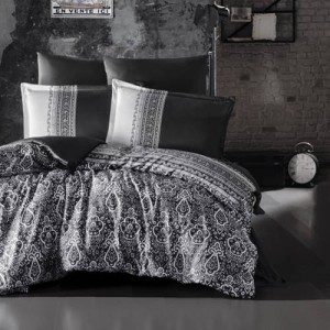 Lenjerie de pat matrimonial, 4 piese, Bumbac 100% Satin Deluxe NOBEL V1 Lenjerie de pat matrimonial, 4 piese, Bumbac 100% Satin Deluxe NOBEL V1