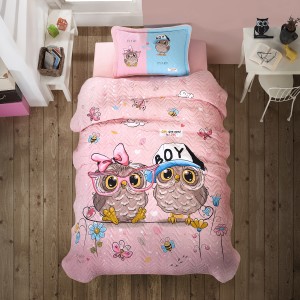 Set cuvertura de pat single, 2 piese, Bumbac 100%, 180x240cm, Clasy, PUHU