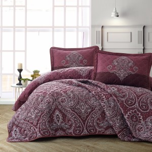 Set cuvertura de pat dublu, 3 piese, Bumbac 100%, 240x260cm, Clasy, PULSE V2