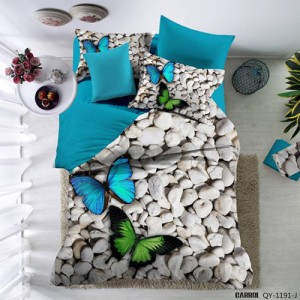 Lenjerie pat dublu, 4 piese, Bumbac 100% Poplin