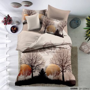 Lenjerie pat dublu, 4 piese, Bumbac 100% Poplin