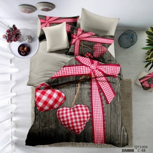 Lenjerie pat dublu, 4 piese, Bumbac 100% Poplin