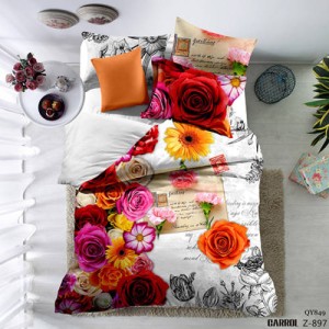 Lenjerie pat dublu, 4 piese, Bumbac 100% Poplin