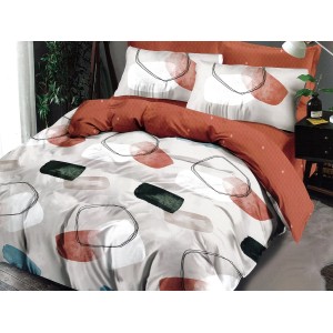 Lenjerie pat dublu, Ralex Pucioasa, Finet, 6 piese, Gri-Maro, cercuri Lenjerie pat dublu, Ralex Pucioasa, Finet, 6 piese, Gri-Maro, cercuri