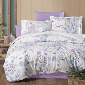 Lenjerie de pat dublu, 4 piese, Bumbac 100% Ranforce, Ralex Pucioasa