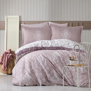 Lenjerie de pat matrimonial, 4 piese, Bumbac 100% Satin Deluxe RODISA