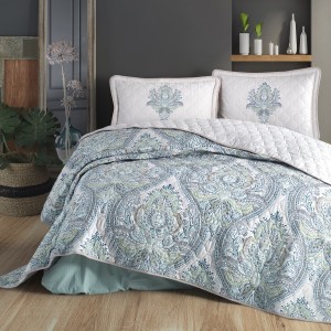 Set cuvertura de pat dublu, 3 piese, Bumbac 100%, 240x260cm, Clasy, RUMA