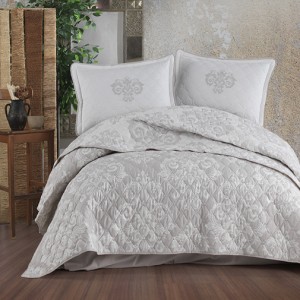 Set cuvertura de pat dublu, 3 piese, Bumbac 100%, 240x260cm, Clasy, SADE V2