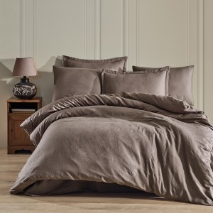 Lenjerie pat matrimonial, 6 piese, Bumbac 100% Jacquard, Ralex Pucioasa SADRA