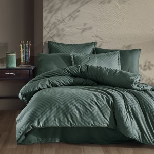 Lenjerie pat matrimonial, 6 piese, Bumbac 100% Jacquard, Ralex Pucioasa TULA V1