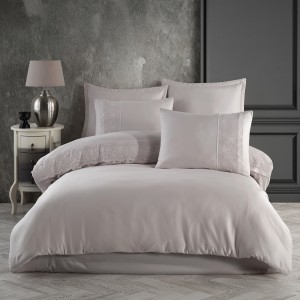 Lenjerie pat matrimonial, 6 piese, Bumbac 100% Jacquard, Ralex Pucioasa VALINOR V4