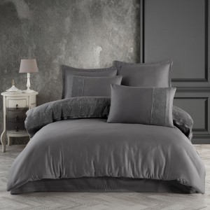 Lenjerie pat matrimonial, 6 piese, Bumbac 100% Jacquard, Ralex Pucioasa VALINOR V6