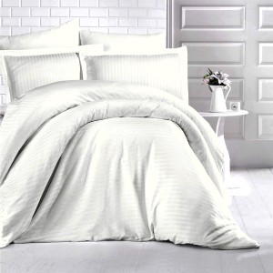 Lenjerie de pat Single, Ralex Pucioasa, HoReCa, Bumbac 100% Damasc, 3 piese, Crem deschis