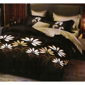 Lenjerie pat dublu, Pucioasa Romania, 4 piese, Bumbac Satinat Superior ELV12