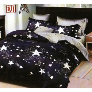 Lenjerie pat dublu, Pucioasa Romania, 4 piese, Bumbac Satinat Superior ELV14