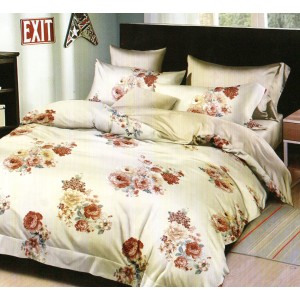 Lenjerie pat dublu, Pucioasa Romania, 4 piese, Bumbac Satinat Superior ELV16