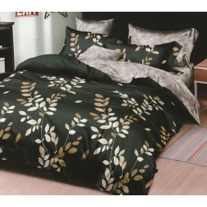 Lenjerie pat dublu, Pucioasa Romania, 4 piese, Bumbac Satinat Superior ELV17