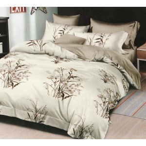 Lenjerie pat dublu, Pucioasa Romania, 4 piese, Bumbac Satinat Superior ELV26