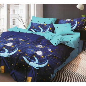 Lenjerie pat dublu, Pucioasa Romania, 4 piese, Bumbac Satinat Superior ELV29