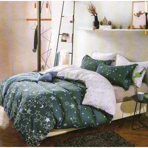 Lenjerie pat dublu, Pucioasa Romania, 4 piese, Bumbac Satinat Superior ELV3