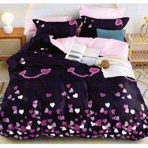 Lenjerie pat dublu, Pucioasa Romania, 4 piese, Bumbac Satinat Superior ELV5