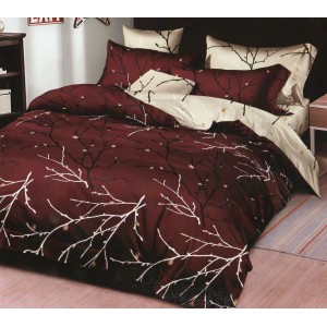 Lenjerie pat dublu, Pucioasa Romania, 4 piese, Bumbac Satinat Superior ELV7