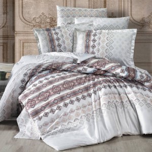 Lenjerie de pat matrimonial, 4 piese, Bumbac 100% Satin Deluxe RUMBA V1 Lenjerie de pat matrimonial, 4 piese, Bumbac 100% Satin Deluxe RUMBA V1