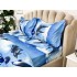 Lenjerie pat dublu, 4 piese, IMPRIMEU 3D Multiplicat, Microfibra, Albastru, delfini [6]