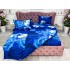 Lenjerie pat dublu, 4 piese, IMPRIMEU 3D Multiplicat Multiplicat, Microfibra, Albastru, flori [10]