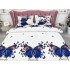 Lenjerie pat dublu, 4 piese, IMPRIMEU 3D Multiplicat, Microfibra, Albastru, fluturi [4]