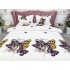 Lenjerie pat dublu, 4 piese, IMPRIMEU 3D Multiplicat, Microfibra, Mov, fluturi [3]