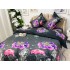 Lenjerie pat dublu, 4 piese, IMPRIMEU 3D Multiplicat, Microfibra, Mov, hortensii [8]