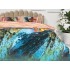 Lenjerie pat dublu, 4 piese, IMPRIMEU 3D Multiplicat, Microfibra, Albastru, pod [7]