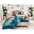 Lenjerie pat dublu, 4 piese, IMPRIMEU 3D Multiplicat, Microfibra, Albastru, pod [9]