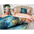 Lenjerie pat dublu, 4 piese, IMPRIMEU 3D Multiplicat, Microfibra, Albastru, pod [8]