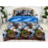 Lenjerie pat dublu, 4 piese, IMPRIMEU 3D Multiplicat, Microfibra, Albastru, vulturi [2]