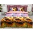 Lenjerie pat dublu, 4 piese, IMPRIMEU 3D Multiplicat, Microfibra, Maro, barci, fluturi [2]
