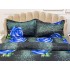 Lenjerie pat dublu, 4 piese, IMPRIMEU 3D Multiplicat, Microfibra, Albastru, trandafiri [4]
