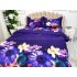 Lenjerie pat dublu, 4 piese, IMPRIMEU 3D Multiplicat, Microfibra, Mov, flori [7]