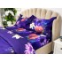 Lenjerie pat dublu, 4 piese, IMPRIMEU 3D Multiplicat, Microfibra, Mov, flori [6]