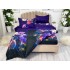 Lenjerie pat dublu, 4 piese, IMPRIMEU 3D Multiplicat, Microfibra, Mov, flori [9]