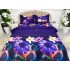 Lenjerie pat dublu, 4 piese, IMPRIMEU 3D Multiplicat, Microfibra, Mov, flori [3]