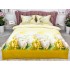 Lenjerie pat dublu, 4 piese, IMPRIMEU 3D Multiplicat, Microfibra, Alb, lalele [2]