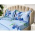 Lenjerie pat dublu, 4 piese, IMPRIMEU 3D Multiplicat, Microfibra, Albastru, orhidee, fluturi [6]