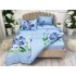 Lenjerie pat dublu, 4 piese, IMPRIMEU 3D Multiplicat, Microfibra, Albastru, orhidee, fluturi [8]