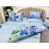 Lenjerie pat dublu, 4 piese, IMPRIMEU 3D Multiplicat, Microfibra, Albastru, orhidee, fluturi [7]