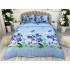 Lenjerie pat dublu, 4 piese, IMPRIMEU 3D Multiplicat, Microfibra, Albastru, orhidee, fluturi [2]