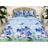Lenjerie pat dublu, 4 piese, IMPRIMEU 3D Multiplicat, Microfibra, Albastru, orhidee, fluturi [3]